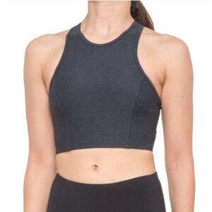 Outdoor Voices Athena Crop Top In Charcoal Size Medium